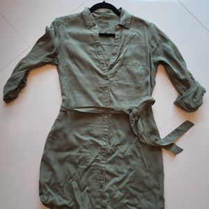 ABERCROMBIE & FITCH Womens Button Tie Waist Shirt Dress Size XSP